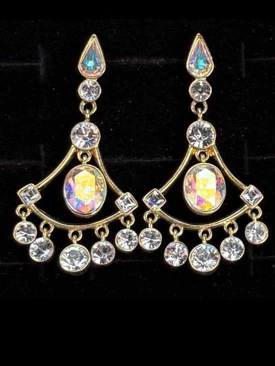 Givenchy Jewelry - Vintage Givenchy aged goldtone / brasstone bling pierced earrings